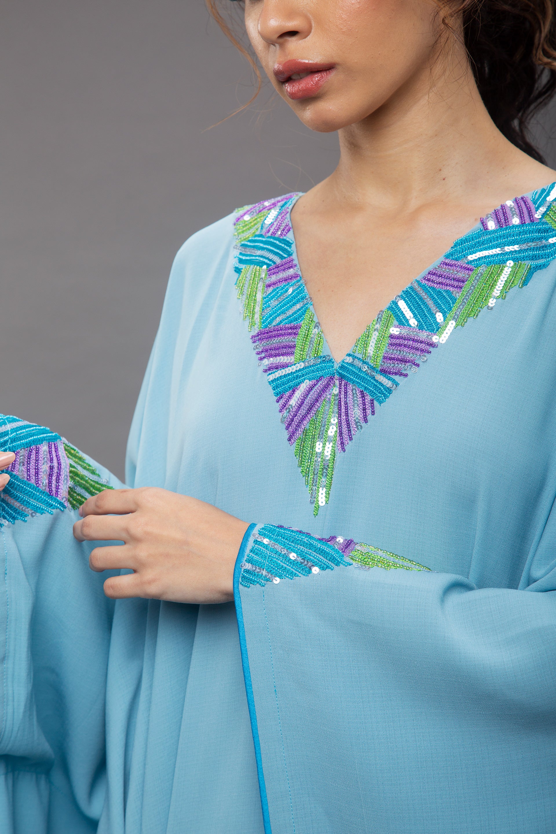 Sassy blue georgette kaftan
